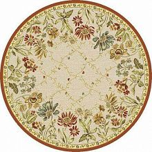 Современный круглый рельефный ковер из вискозы GENOVA Цветы 38262 6282 60 КРУГ