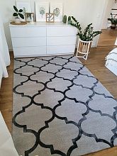 Ковер из бамбукового шелка ручной работы TRELLIS grey