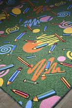 Разноцветный детский ковер в детскую-палас ЦВЕТНЫЕ КАРАНДАШИ 1127-51 ЗЕЛЕНЫЙ