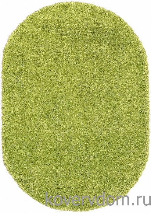 Ковер длинноворсовый SHAGGY УЛЬТРА зеленый ОВАЛ