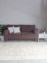 Пушистый круглый ковер AMELI 9256A S.BEIGE / P.WHITE